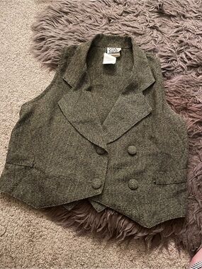 Tweed Double-Breasted Vest Jacket
